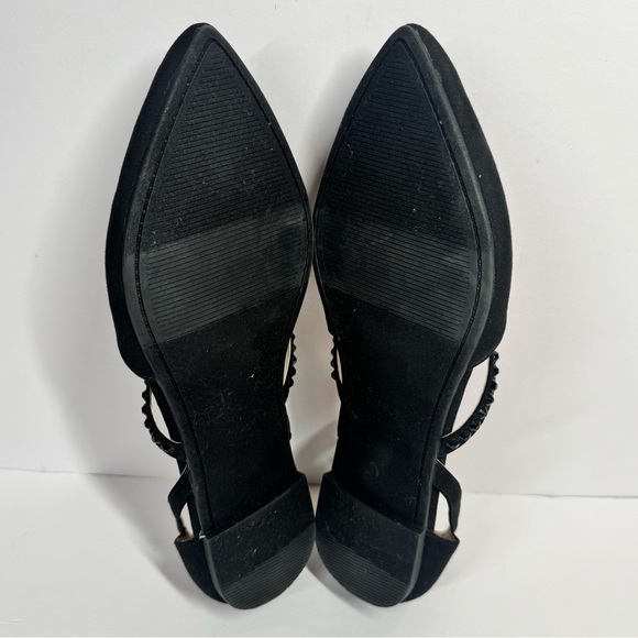 Torrid Black Women's Flats Faux Suede Point Toe Rhinestone Detail Wide 10WW - Picture 9 of 11